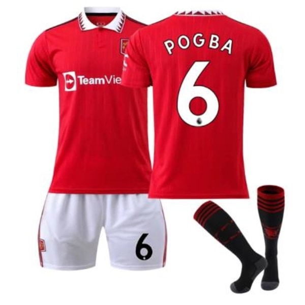 2022/23 Ny vuxen fotbollströja fra Manchester United POGBA 6 10-11 år