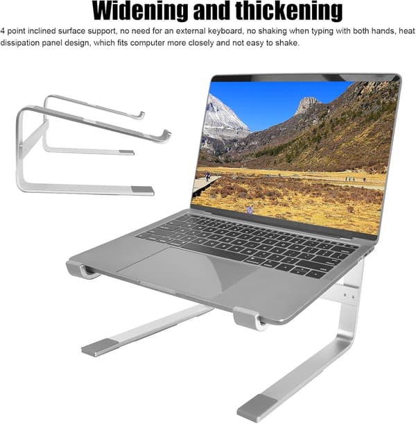 Laptopstativ - Aluminium - Ergonomisk og justerbart - 10-17,3 tommer