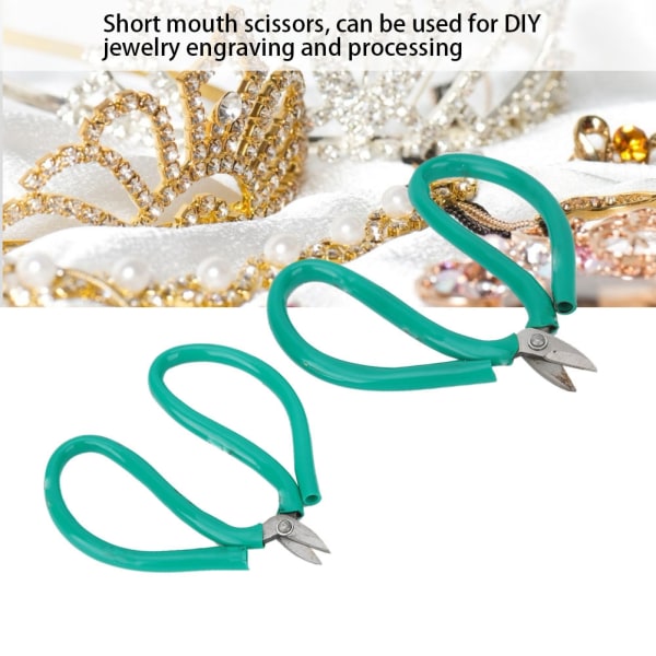 2st MultiPurpose kort mun grönt handtag stål sax Smycken DIY gravyrverktyg