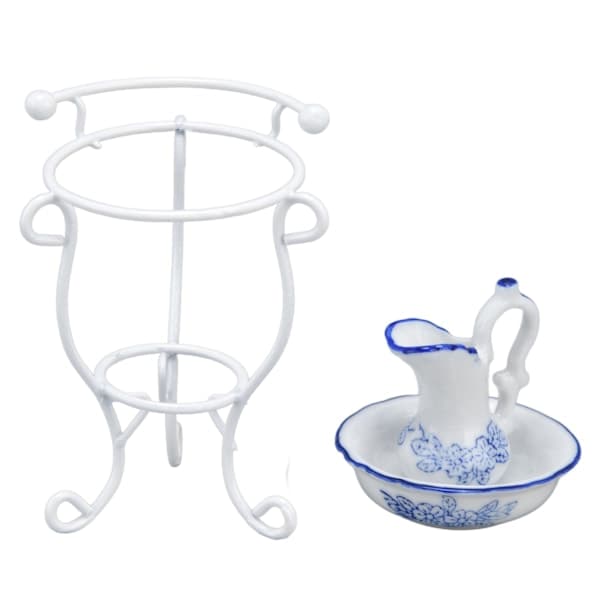 1:12 Scale Washbasin with Jug - Realistic Miniature Bathroom Accessory Compatible with (Brand) 0.1