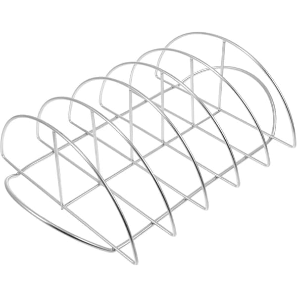 BBQ Rib Rack Rustfrit Stål Non-Stick Holder Op til 5 Racks til Udendørs Grillning, Camping og Ovn Brug 37,7 cm