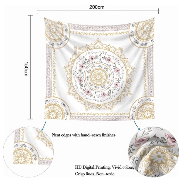 Mandala Tapestry Floral Medaljong Tapestry Floral Plant Skiss T