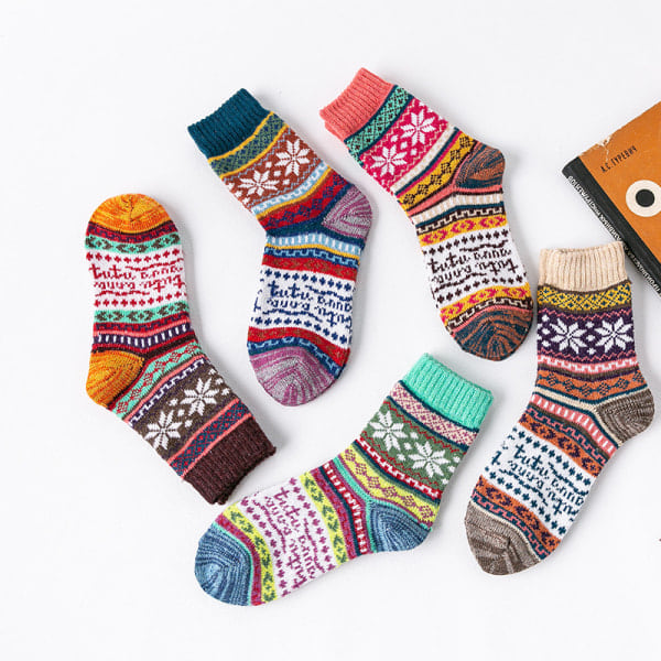5-Pack Breathable Socks in Fun Colors and Patterns