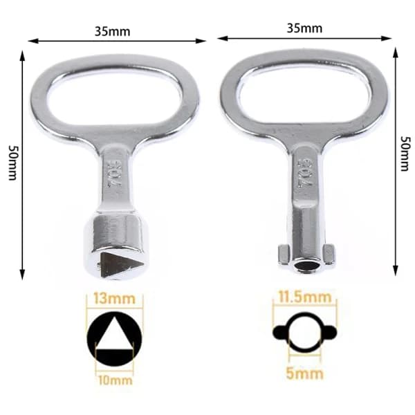 2 kpl paneelilukkoavaimia Universal Triangle/Socket Sähkökeskus