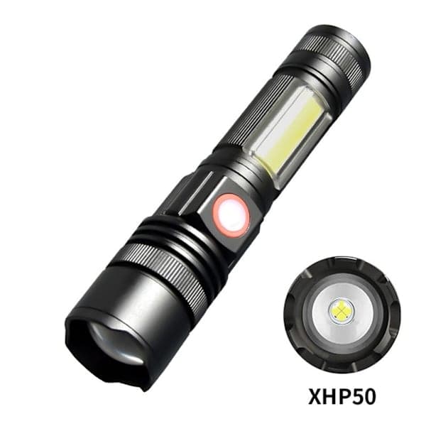 LED-taskulamppu USB ladattava valonheitin