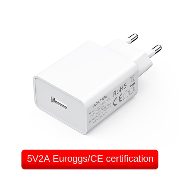 5V2A mobiltelefon USB-lader europeisk GS-sertifisert laderhode TUV Rheinland CE-sertifisert adapter White Old model 5V2A