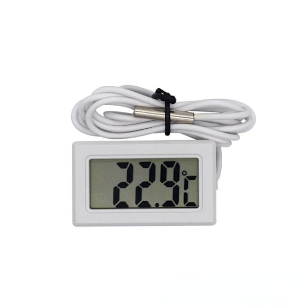 Mini LCD Digital Temperatur og Fuktighet Termometer Utendørs Hygrometer Måler Sonden White