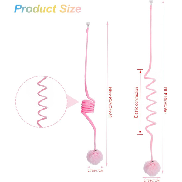 2-pakke hengende dør katt plysjleketøy teaser leker innfellbar katt leketøy interaktiv cay leketøy med bjeller for innendørs katt kattunge jakt bevegelse