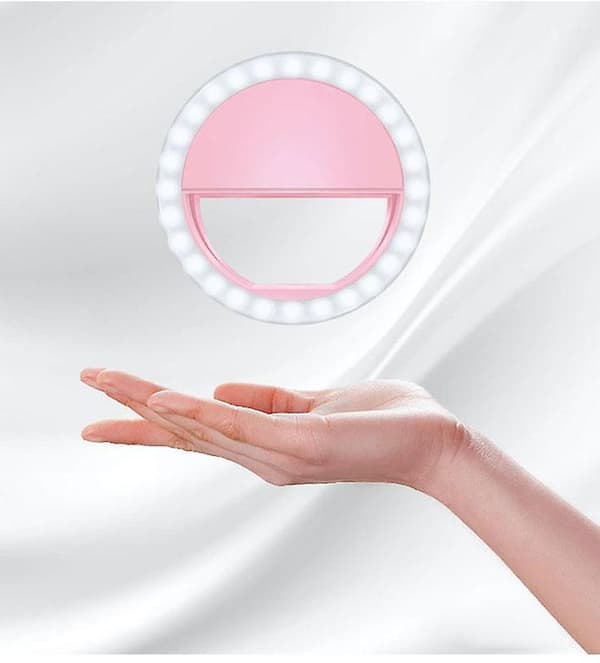 Genopladelig Smart Mobil Selfie Ring Light Lampe! Pink