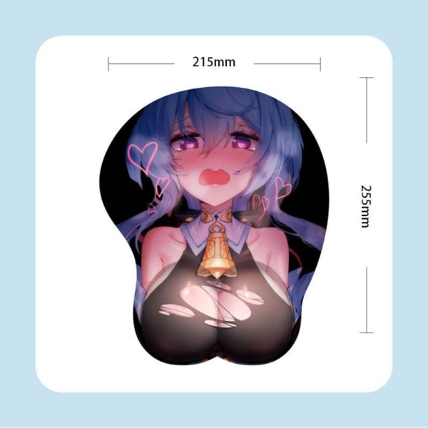 Sexiga musmattor Tecknad film Anime 3D bröst Mousepad Handledsstöd