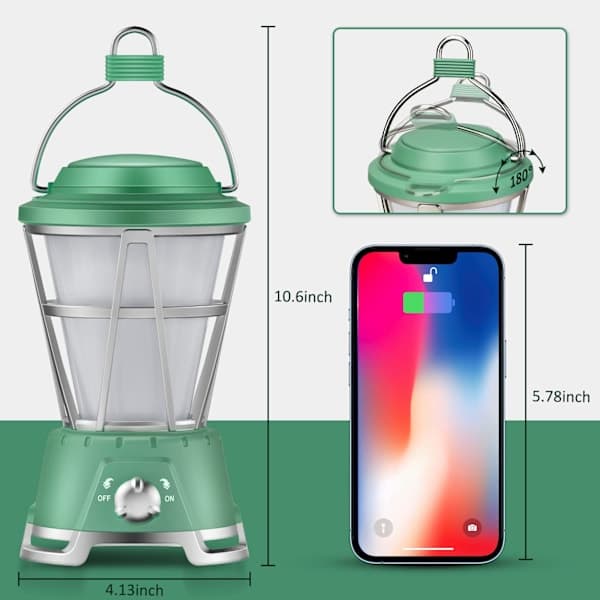 LED-campinglykt, campinglampe campingbelysning USB Rec