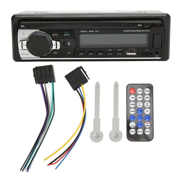 Bilstereo Bluetooth 5.0 fargerik belysning FM Loseless Lydkvalitet Bilradiomottaker for MP3 WMA WAV FLAC