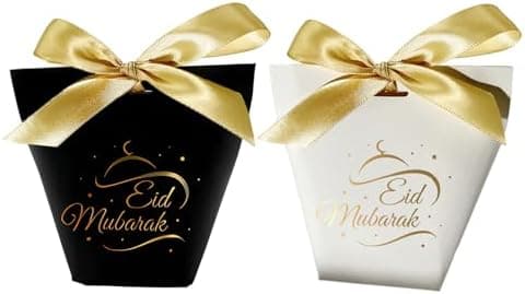 12 Delar Eid Mubarak Presentförpackning, Godis Små Presentförpackningar med Revben