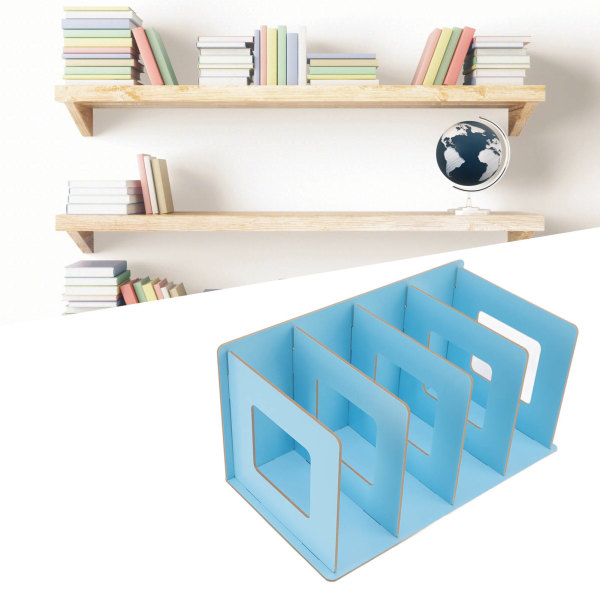 Skrivebord bokhylle Plassbesparende trekort magasinholder DIY Desktop bokhylle for student voksen