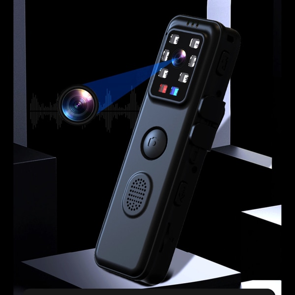 Mini Wearable Camera 1080P 0,78 tommer skærm Night Vision Loop-optagelse WiFi Back Clip Videooptager til retshåndhævelse