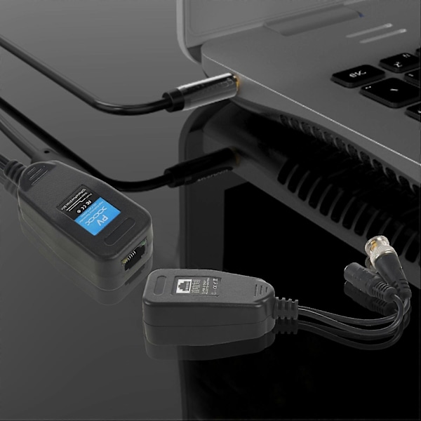 HD-CVI/TVI/AHD Passiv Video Balun med Strømkontakt og RJ45 CAT5 Data Sender 6 Par.pa