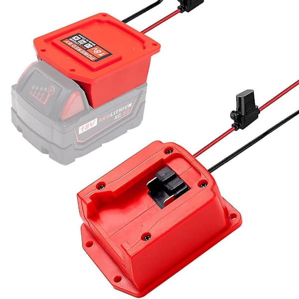 Strømadapter til Milwaukee M18 18V Batteri med Sikring til RC-Bil, Robotik