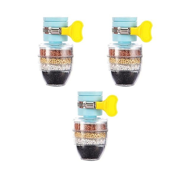 3-pack Aktivt Kolfilter för Kranar, Universalanslutning, Hemkök, Kranvatten, Rening, Filterpatron, Lager, Vattenfilter