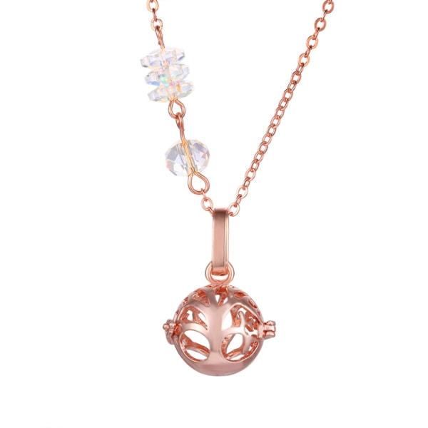 X73 træform krystal halskæde choker til kvindelige smykker tilbehør (rose guld farve)