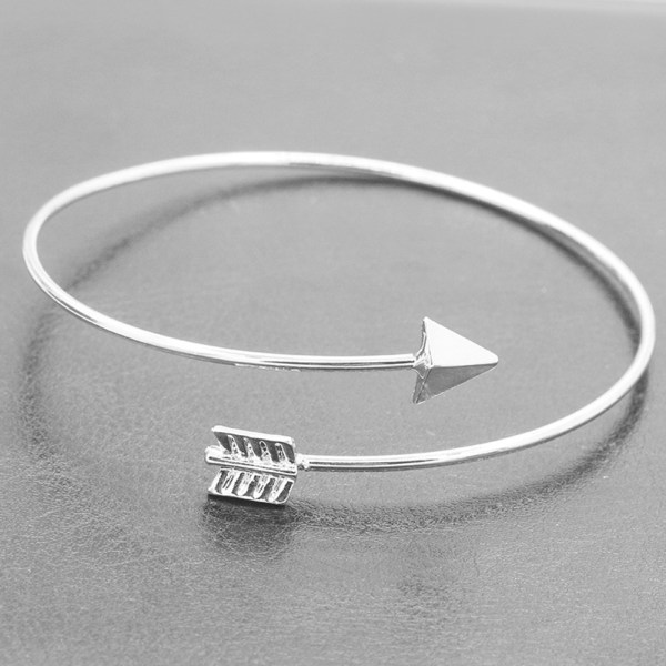 Mode Enkel Kvinna Dam Flicka Legering Öppen Armband Dekoration Fin present (silver)