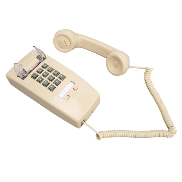Retro veggtelefon Vanntett dekorativ telefon med ledning med volumkontroll for hjemmebar baderom Beige