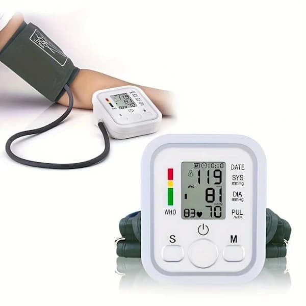 Överarmsblodtrycksmätare med Minnesfunktioner Vit Vit