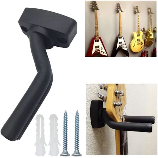 5 st gitarrhängare väggfäste för gitarrer i alla storlekar, bas, mandolin, banjo