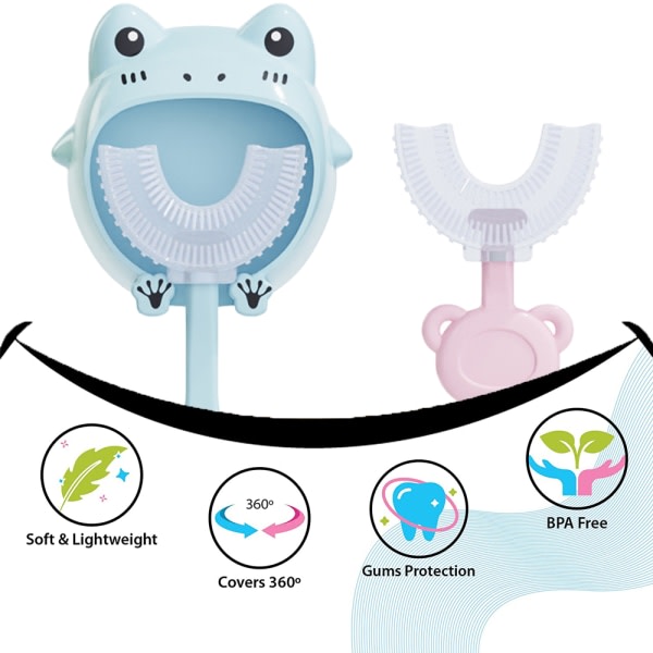 U-formad tandborste för barn Sensory Brush - Silikonborsthuvud Rengöring av hela munnen style 5