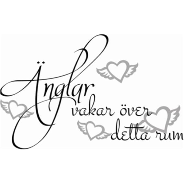 Änglar Vaktar Väggord Väggtext (PA)