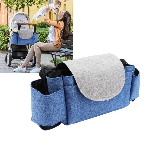 Baby rattaiden säilytyslaukku Oxford Kangas Säädettävä Solki Multi Baby laukku Sininen Harmaa