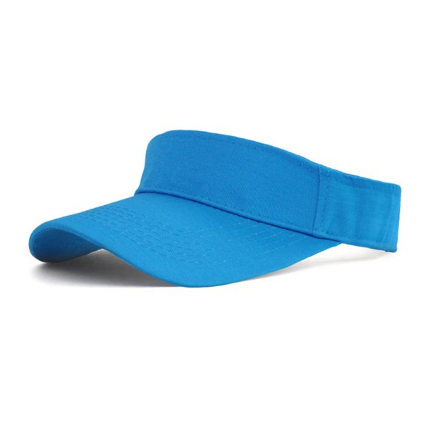 Adult Hollow Top Sun Hat Canvas Sunshade Cap Protection Hat for Outdoor Sports Cycling Blue