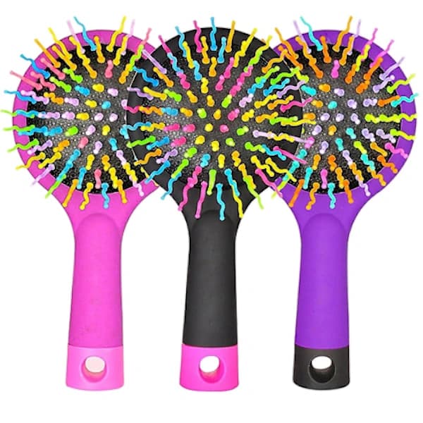 Massagekam, Rainbow Comb Volume Brush Candy Tone Magic Hårbørste med Spejl til Hårskønhed