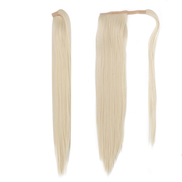 Kvinnor långt rakt hår förlängning hästsvans Peruk Clip i hästsvans falskt hår Styling 01#