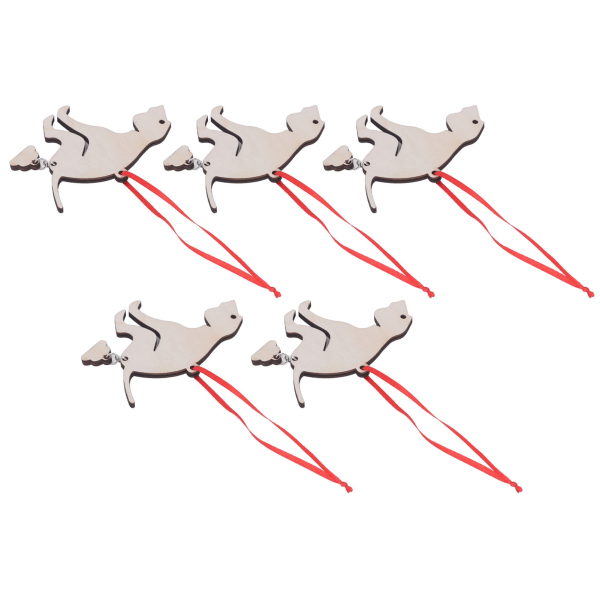 5 st Bajsande hund juldekoration Säker miljövänlig buxbom DIY Dockhus Miniatyrhund för fönsterdörrar Trä