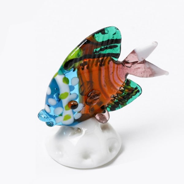 Håndblåst glas tropisk fiskfigurer Samlarforemål prydnad, glas fisk Havsdjur skulptur for akvarium akvarium inredning
