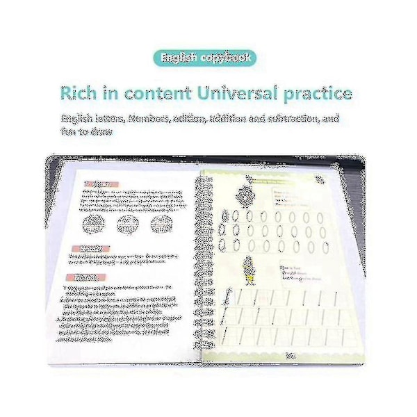 Barnens Full English Practice Copybook Barns återanvändbara handskriftsövningsbok att lära sig