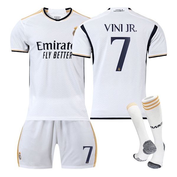 2023-2024 Real Madrid Hjemme Fotballtrøye for barn Vinicius NO.7 VINI JR XXL