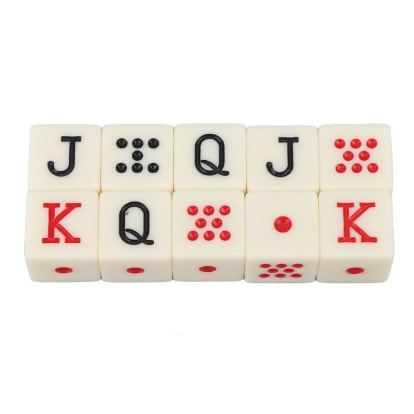 20 kpl espanjalainen pokerinoppa 6-sivuinen neliö JQK noppa muovinen pöytäpelin set keltainen