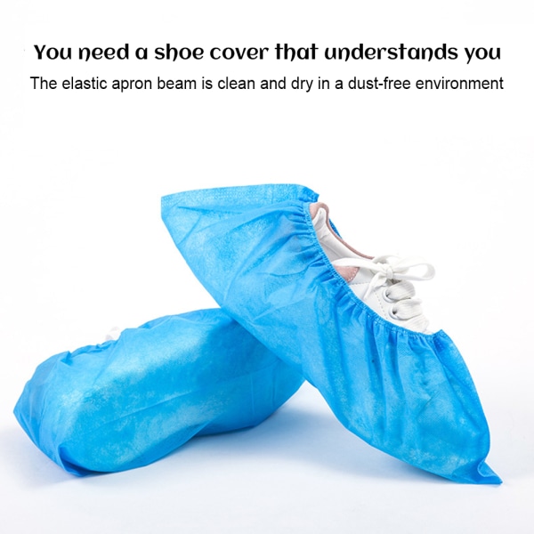 100 stk/sæt One Time Anti-Slip skoovertræk Åndbare skobeskyttere Overtrækssko i ikke-vævet stof