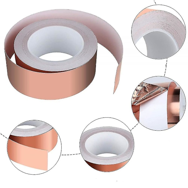Koppartejp 20m x 50mm, Kopparfolietejp Skärmtejp Självhäftande VYI fw