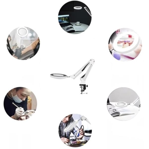 Magnifying Desk Lamp with Clamp - LED Table Lamp