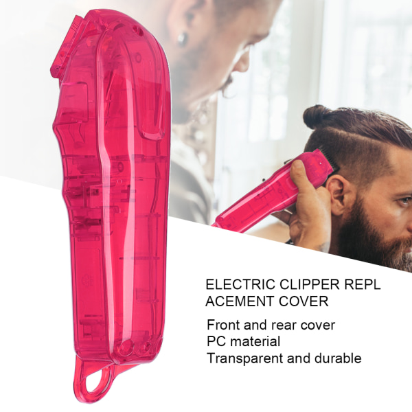 Elektrisk Clipper Replacement Cover Fashionabel transparent hårtrimmer Helkroppsöverdrag Rosa