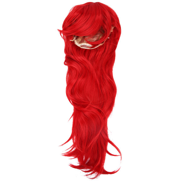 Lange krøllete bølgete parykker kvinner syntetisk hår Parykker med smell til fest Cosplay 70cm Burgunder