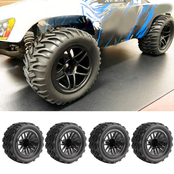 4 STK RC-dekk 12mm Hex Off Road Short Course Truck Dekk 1/10 for TRAXXAS SLASH Black