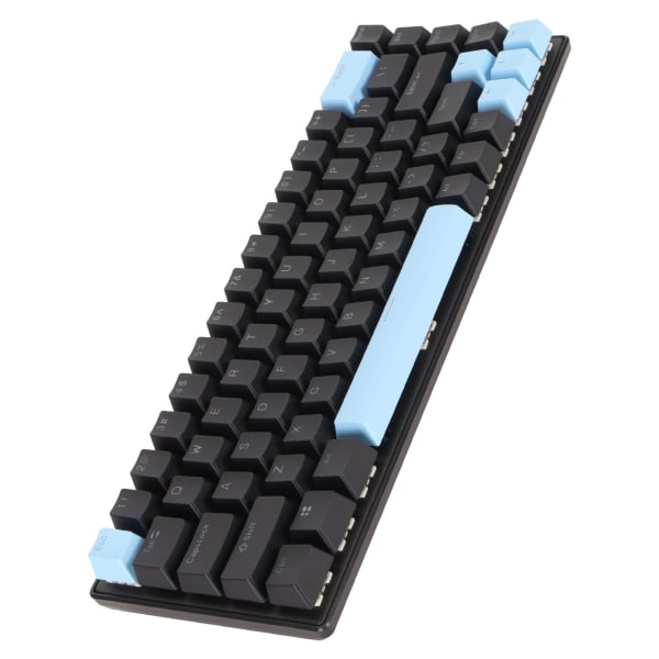 Gaming Keyboard USB 68 Keys Blue Switch N Key Rollover 10 RGB baggrundsbelyst tilstande Kabelført tastatur til stationær bærbar Black Blue