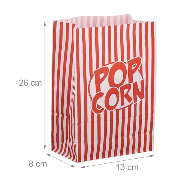 Popcornposer med retromotiv - 48 stk