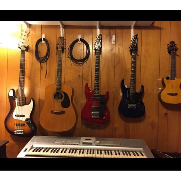 5 st gitarrhängare väggfäste för gitarrer i alla storlekar, bas, mandolin, banjo