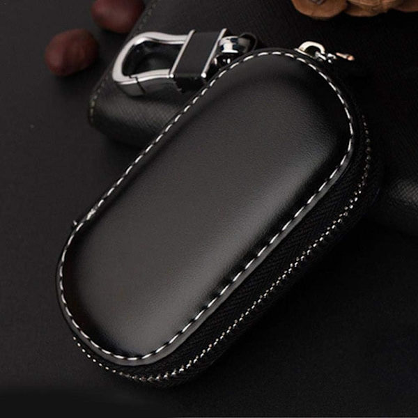 Bilnyckelväska, Multifunktionell läderväska för bilnycklar, Universal Keyless Entry Key Fob Pouch, Bil RFID-nyckelskyddstillbehör