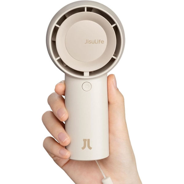 Kädessä pidettävä Mini Turbo -tuuletin, 4000 mAh USB ladattava, 5 nopeutta, sopii matkoille/ulkoiluun/kotiin/toimistoon - Ruskea