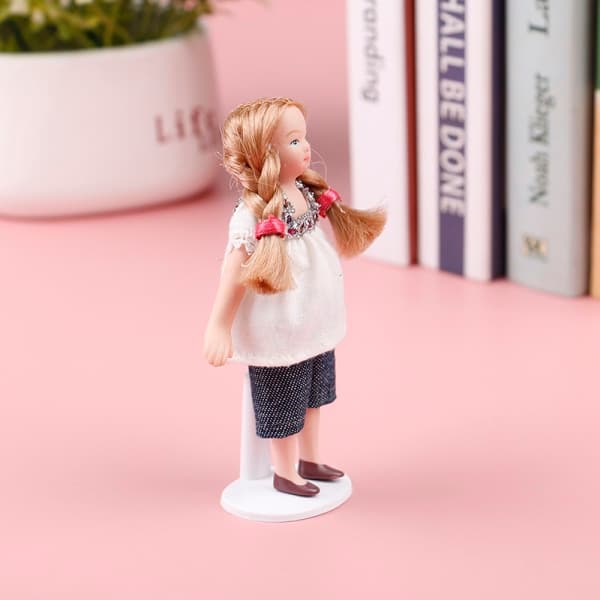 Dukkehus Mini-porcelænsdukke Model Blond pigelegetøj
